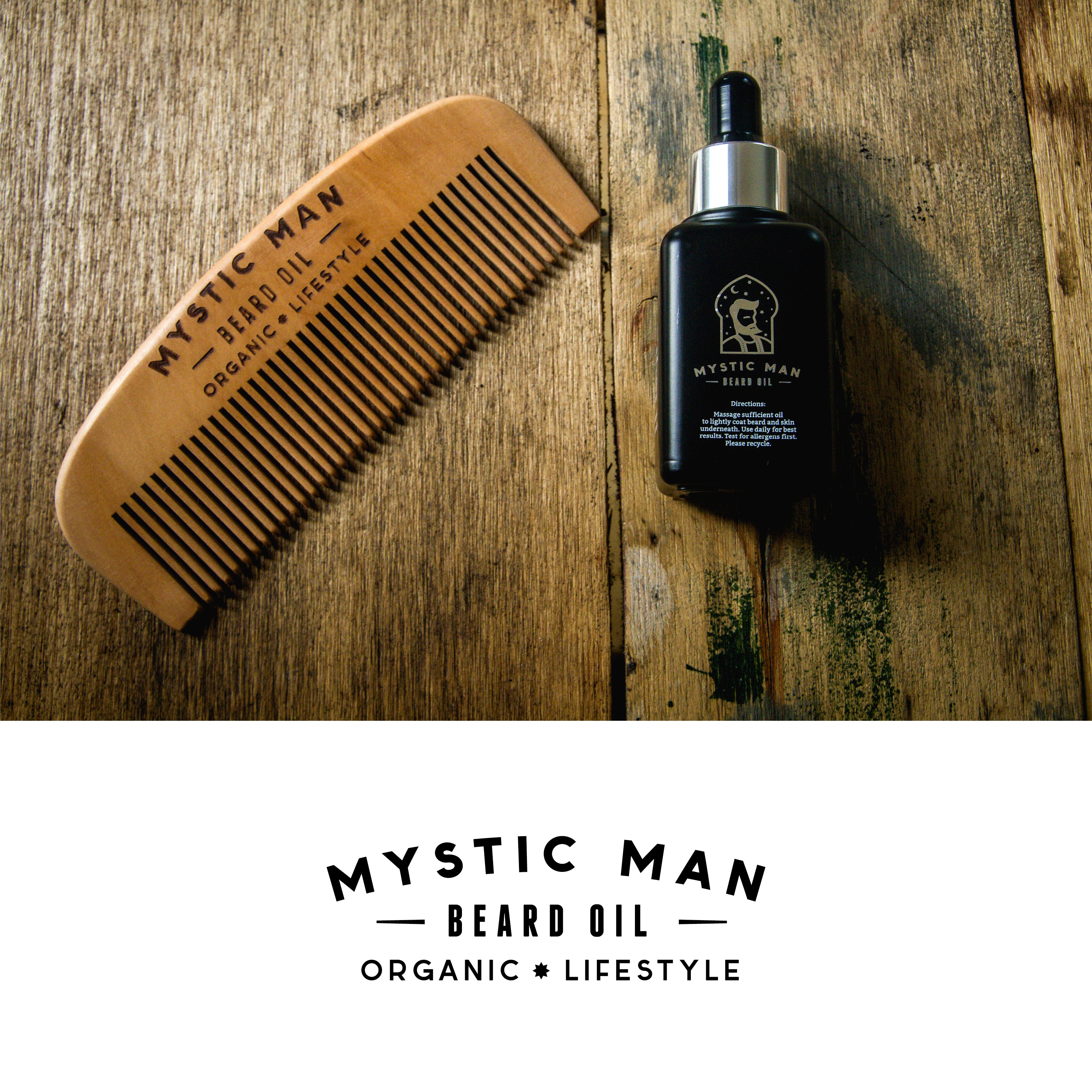 Organic Beard Oil & Free Handmade Comb